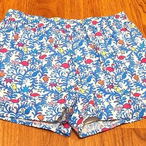 Vineyard NWOT girls flamingo lined cotton shorts